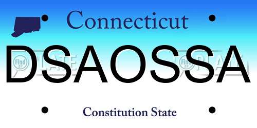 DSAOSSA Connecticut License Plate