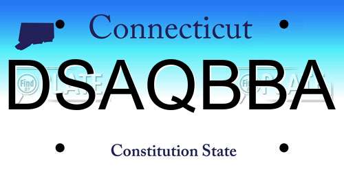 DSAQBBA Connecticut License Plate