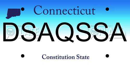 DSAQSSA Connecticut License Plate