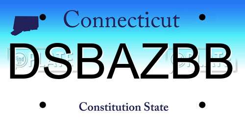 DSBAZBB Connecticut License Plate