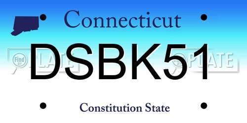 DSBK51 Connecticut License Plate