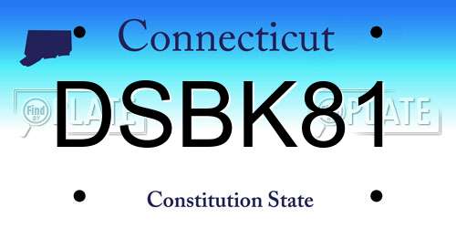 DSBK81 Connecticut License Plate