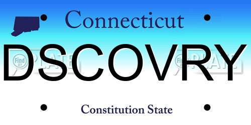 DSCOVRY Connecticut License Plate