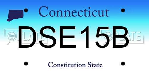 DSE15B Connecticut License Plate