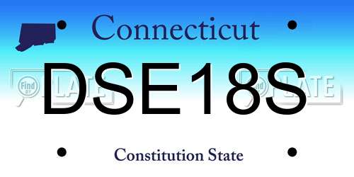 DSE18S Connecticut License Plate