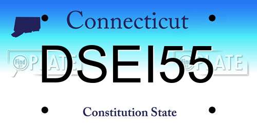 DSEI55 Connecticut License Plate