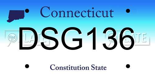 DSG136 Connecticut License Plate