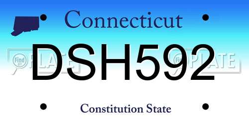 DSH592 Connecticut License Plate