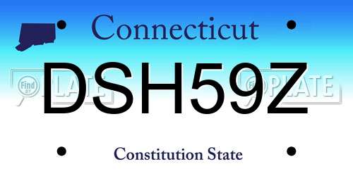 DSH59Z Connecticut License Plate