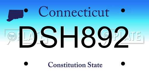 DSH892 Connecticut License Plate