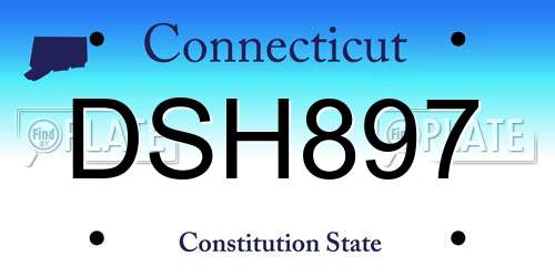 DSH897 Connecticut License Plate