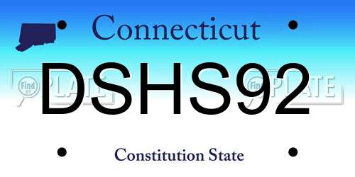 DSHS92 Connecticut License Plate