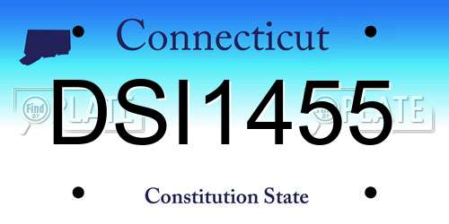 DSI1455 Connecticut License Plate