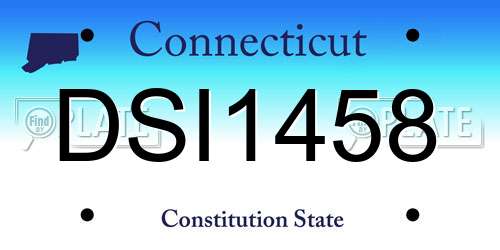 DSI1458 Connecticut License Plate