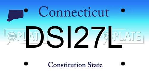 DSI27L Connecticut License Plate