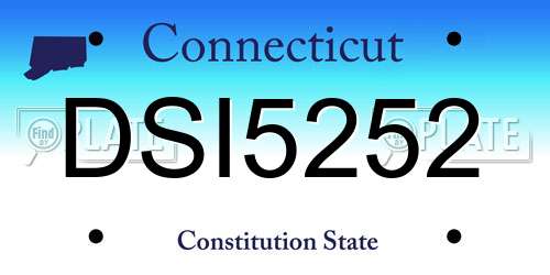 DSI5252 Connecticut License Plate