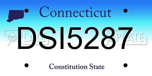 DSI5287 Connecticut License Plate