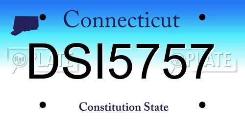 DSI5757 Connecticut License Plate