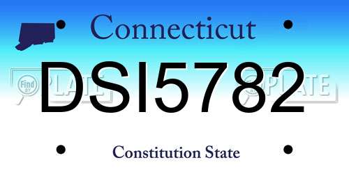DSI5782 Connecticut License Plate