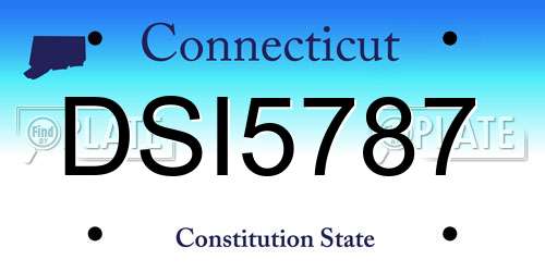 DSI5787 Connecticut License Plate