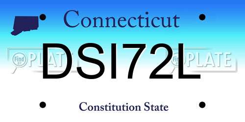 DSI72L Connecticut License Plate