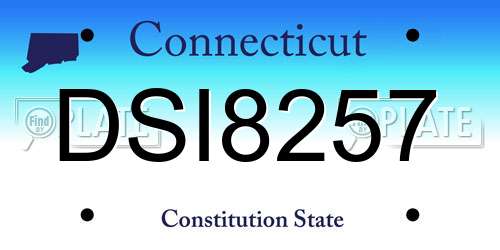 DSI8257 Connecticut License Plate