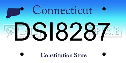 DSI8287 Connecticut License Plate