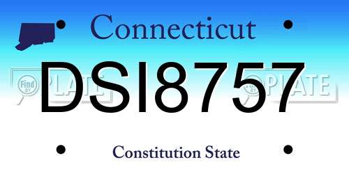 DSI8757 Connecticut License Plate