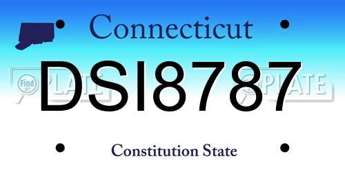DSI8787 Connecticut License Plate