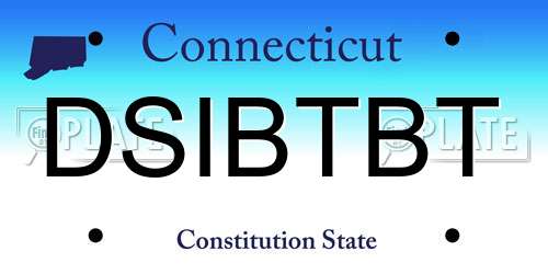 DSIBTBT Connecticut License Plate
