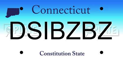DSIBZBZ Connecticut License Plate