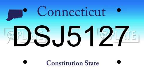 DSJ5127 Connecticut License Plate