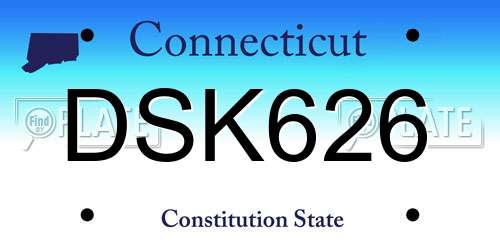 DSK626 Connecticut License Plate