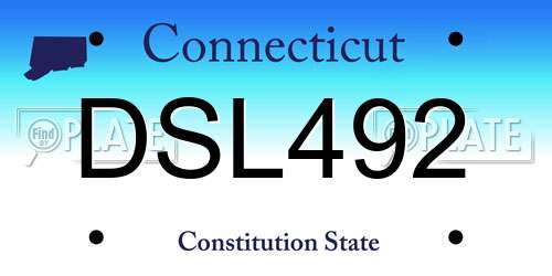DSL492 Connecticut License Plate