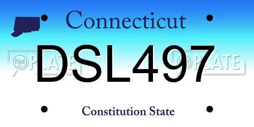 DSL497 Connecticut License Plate
