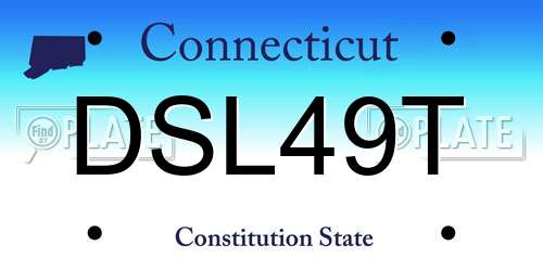 DSL49T Connecticut License Plate