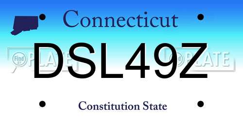 DSL49Z Connecticut License Plate