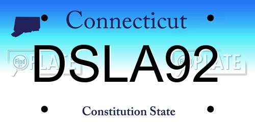 DSLA92 Connecticut License Plate