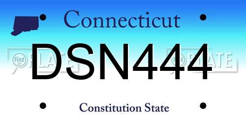 DSN444 Connecticut License Plate