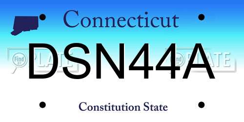 DSN44A Connecticut License Plate