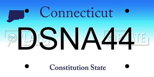 DSNA44 Connecticut License Plate