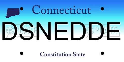 DSNEDDE Connecticut License Plate