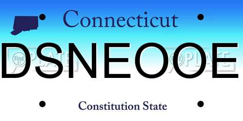 DSNEOOE Connecticut License Plate