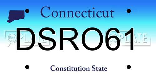 DSRO61 Connecticut License Plate