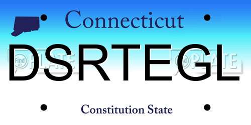 DSRTEGL Connecticut License Plate