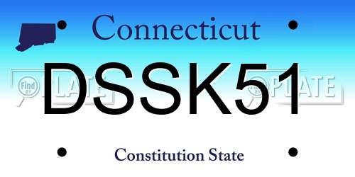 DSSK51 Connecticut License Plate