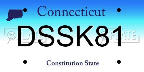 DSSK81 Connecticut License Plate