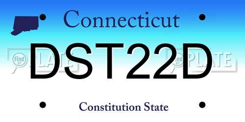 DST22D Connecticut License Plate