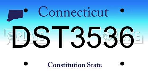 DST3536 Connecticut License Plate