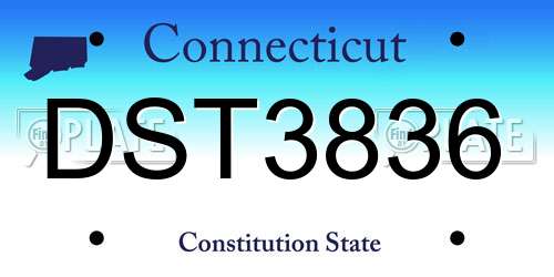 DST3836 Connecticut License Plate